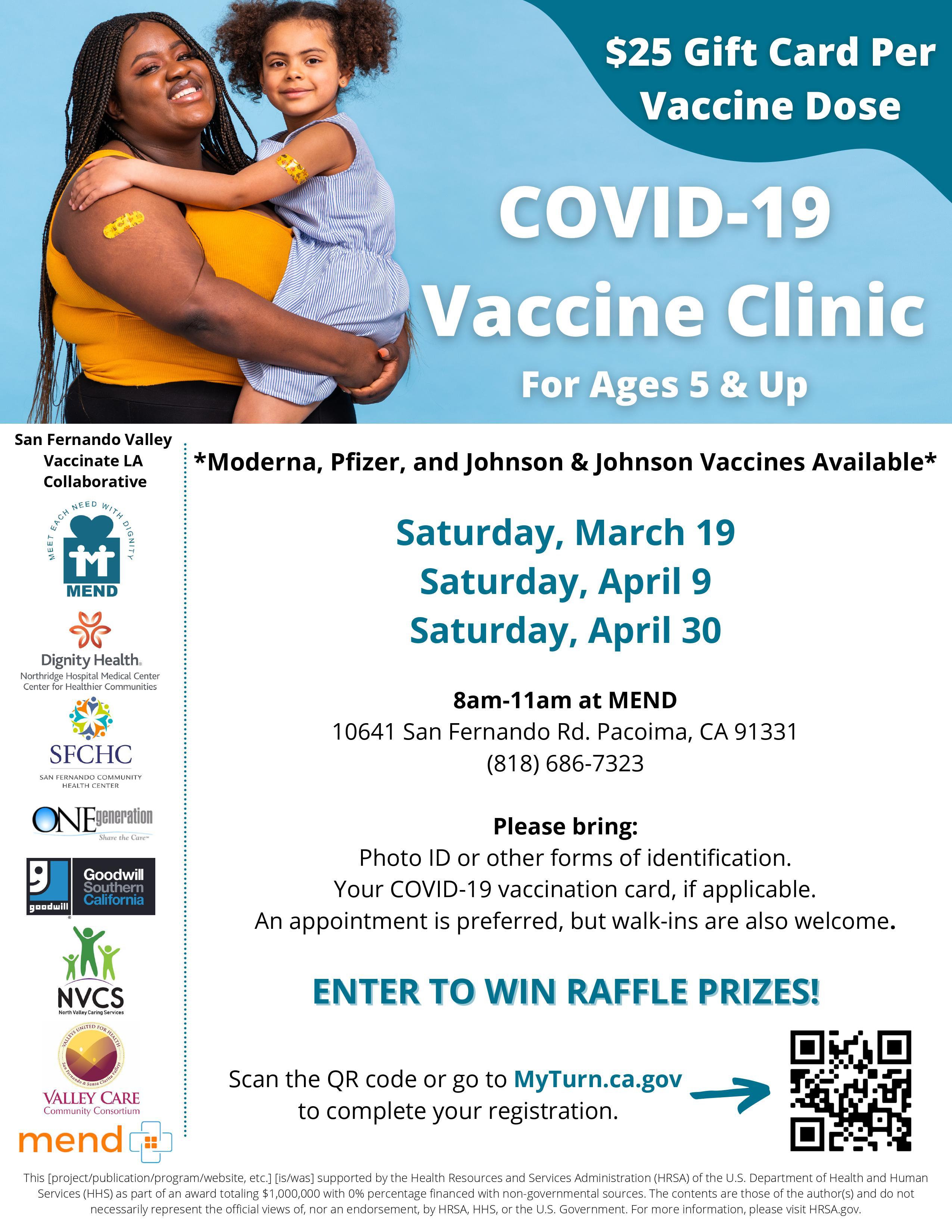 COVID Vaccine Clinic on 4/9 & 30