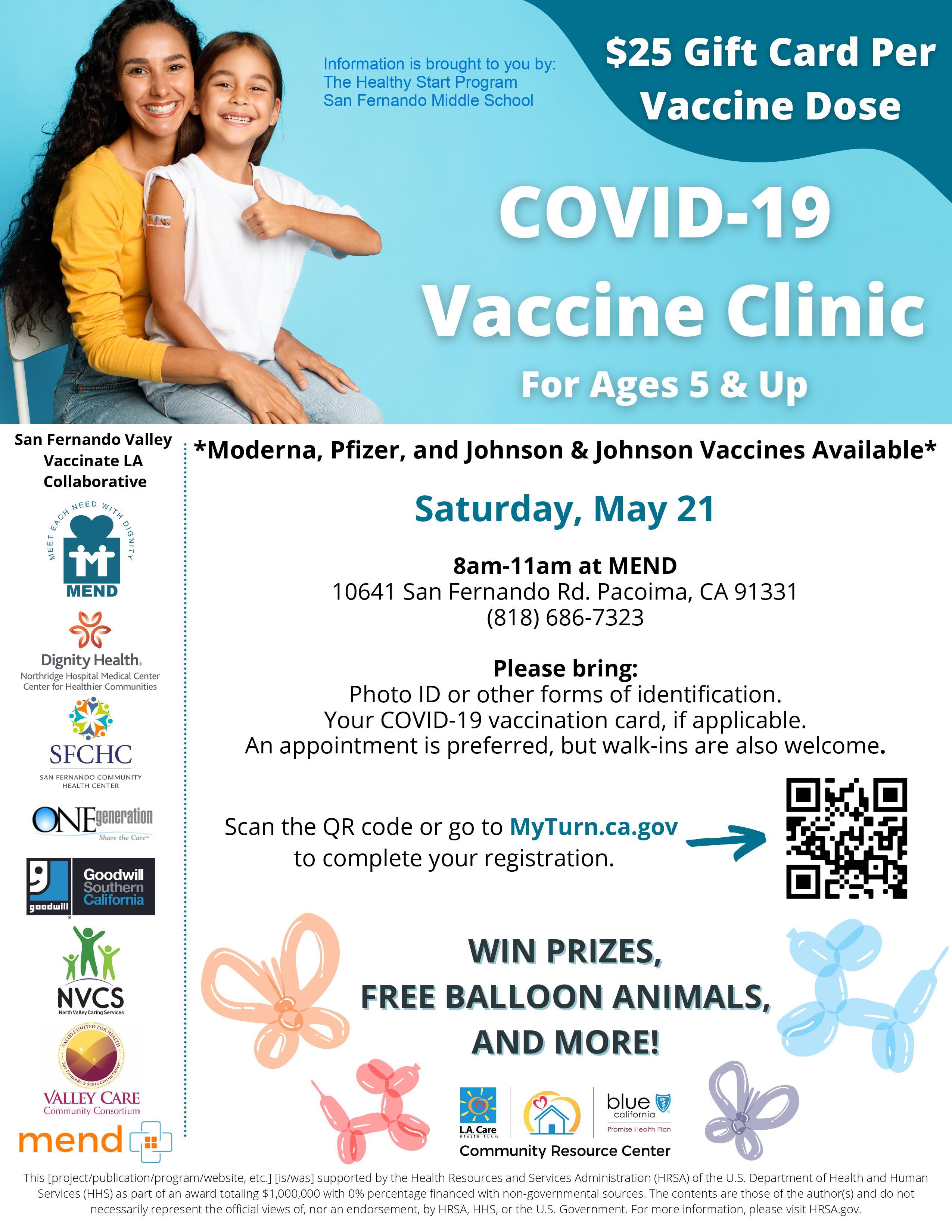 MEND Vax Clinic Event 5/21